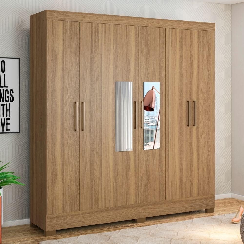 Guarda Roupa 6p Com Espelho Bona Amendola