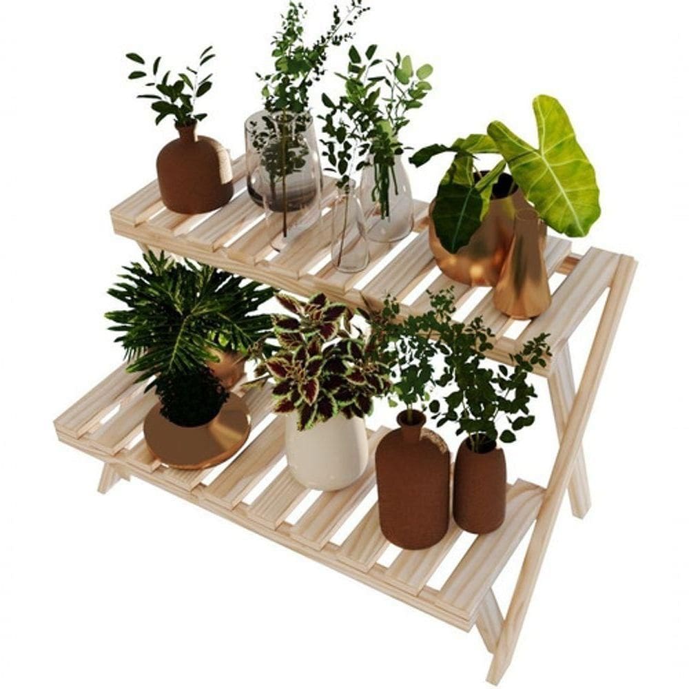 Estante Vertical Dupla Prateleira De Jardim