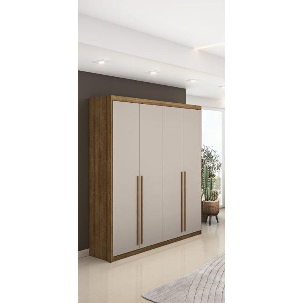 Roupeiro 4 Portas e 3 Gavetas Dubai - Nature / Camarim - Vila Rica