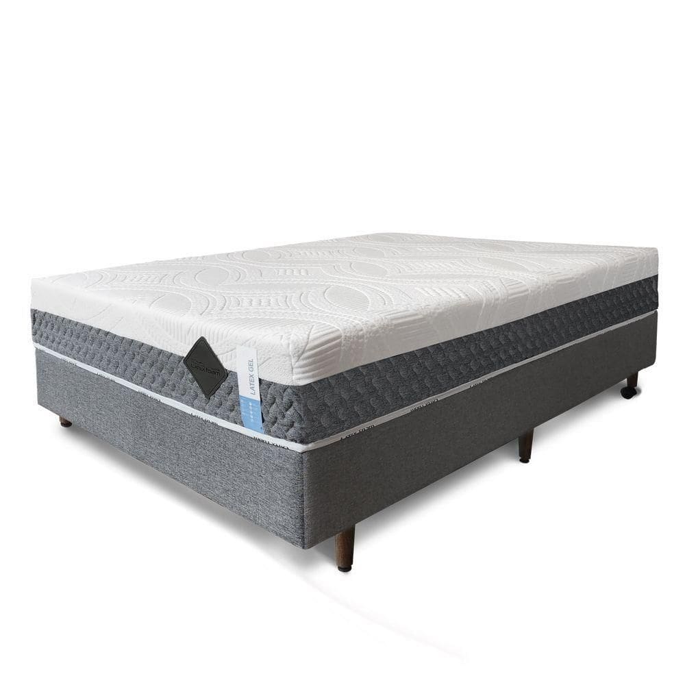 Colchão De Látex Cinza Solteiro King 96x203cm