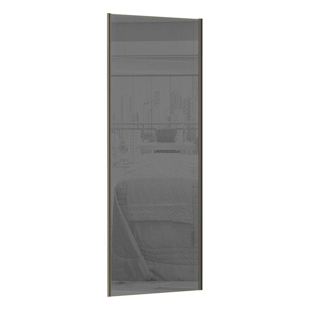 Porta De Correr 80cm Com Prata E Puxador Inox S/Kit Ferragem