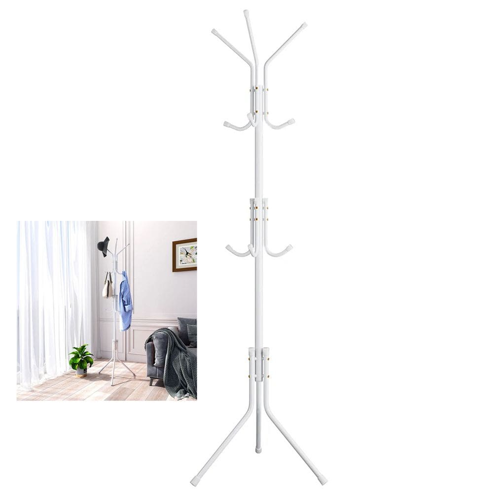 Cabideiro Mancebo Arara Roupa Chapeu Bolsa Toalha Casaco Blusa 9 Ganchos Quarto Closet Casa Sala Pratico Multiuso Resistente Organizaçao