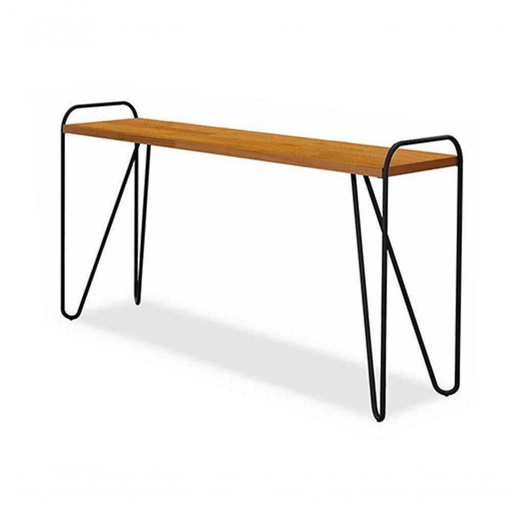 Aparador Com Pés Em Metal Tubular Gênova Pinus / Metal Preto - Luapa