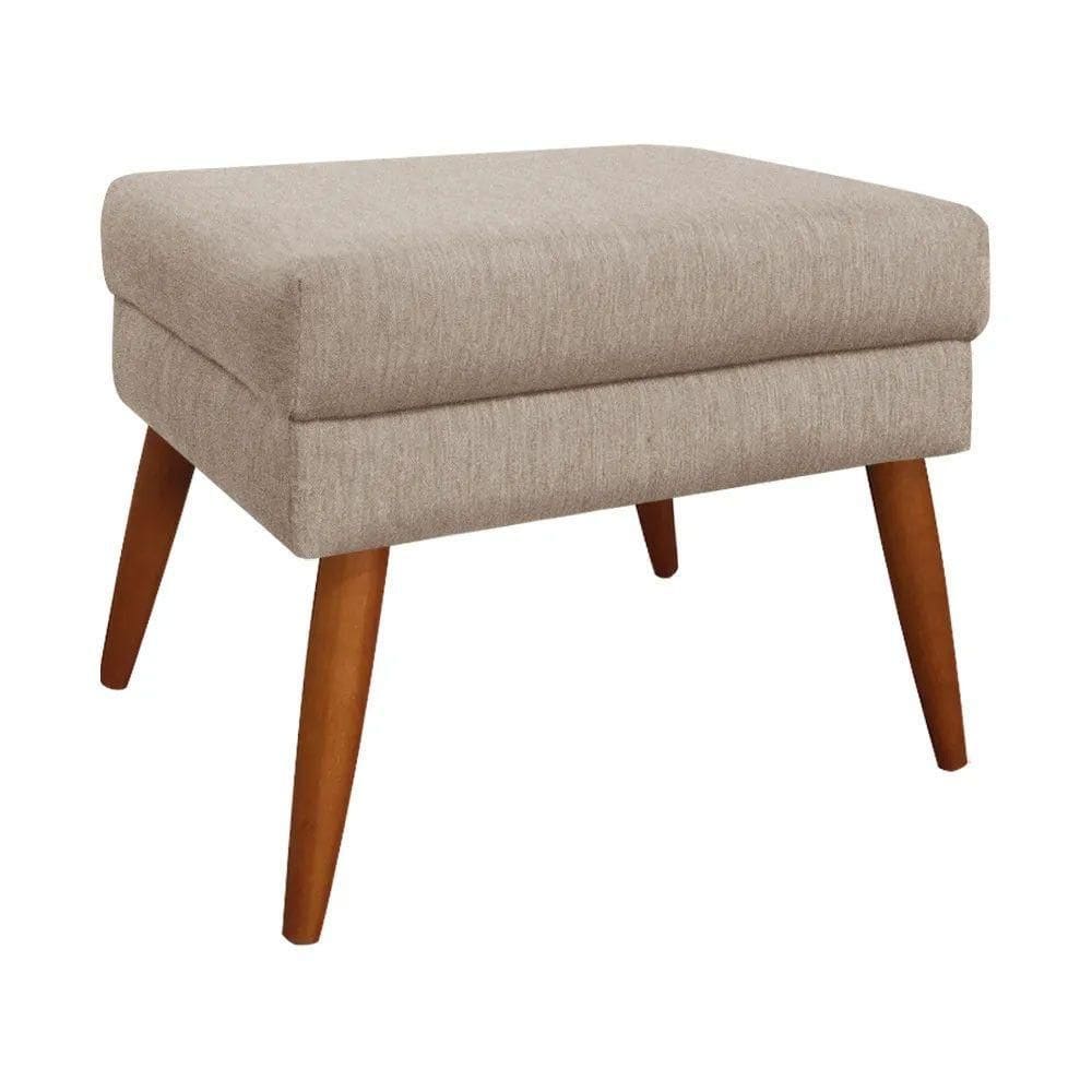 Puff Decorativo Itália Material Linho - Star Confort Capuccino