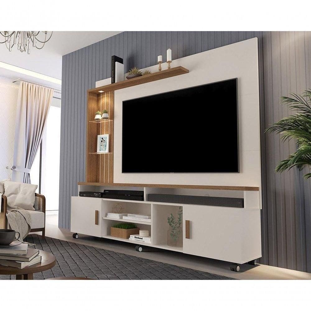 Home Para Tvs Até 65" Ocean Off White E Naturale Carmolar