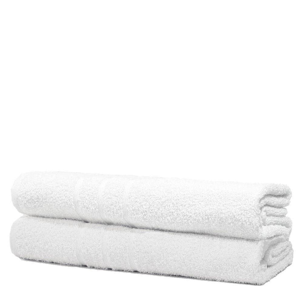 Kit 2 Toalhas De Banho Pet Shop Costura Dupla Felpuda Prata - Branco