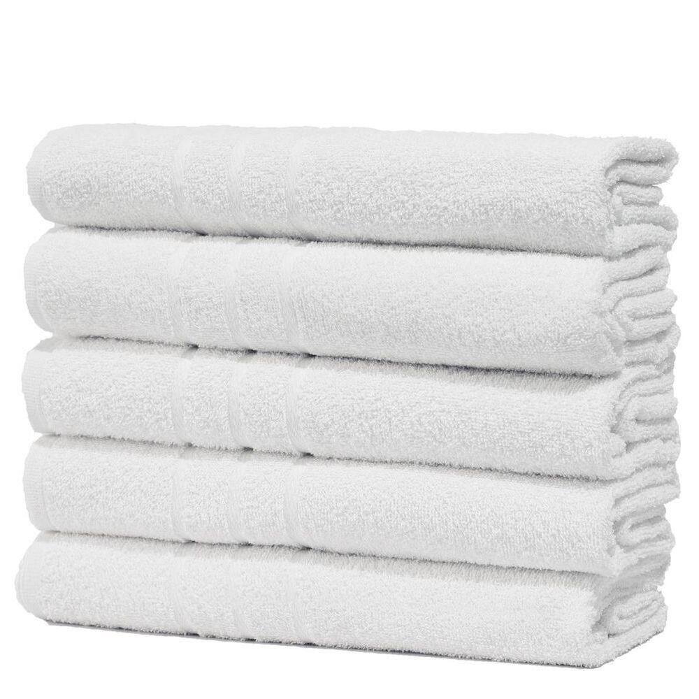 Kit 5 Toalhas De Rosto Branca Hotel Macia Felpuda - Prata - Branco