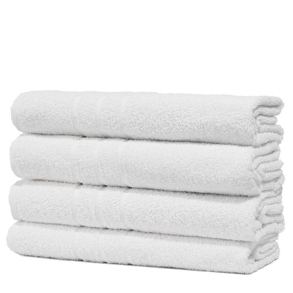 Kit Com 4 Toalhas De Banho Para Hotel - Profissional Prata - Branco