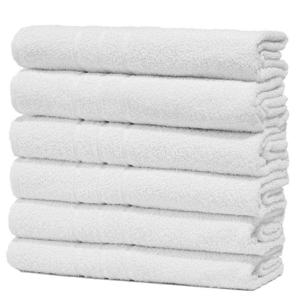 Kit 6 Toalhas De Banho Pet Shop Costura Dupla Felpuda Prata - Branco