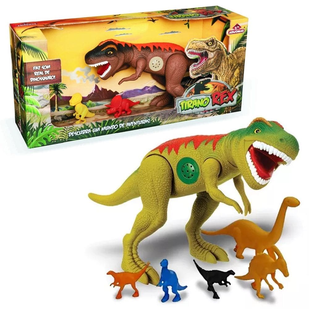 Brinquedo Dinossauro Tirano Rex Com Som 43 cm Vinil 0824