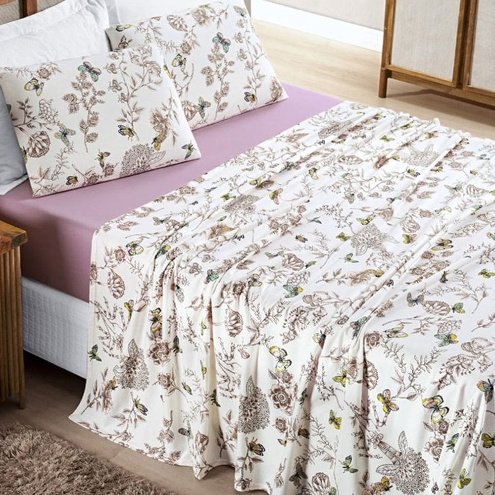 Jogo lençol King Malha Milly 4 pçs Butter