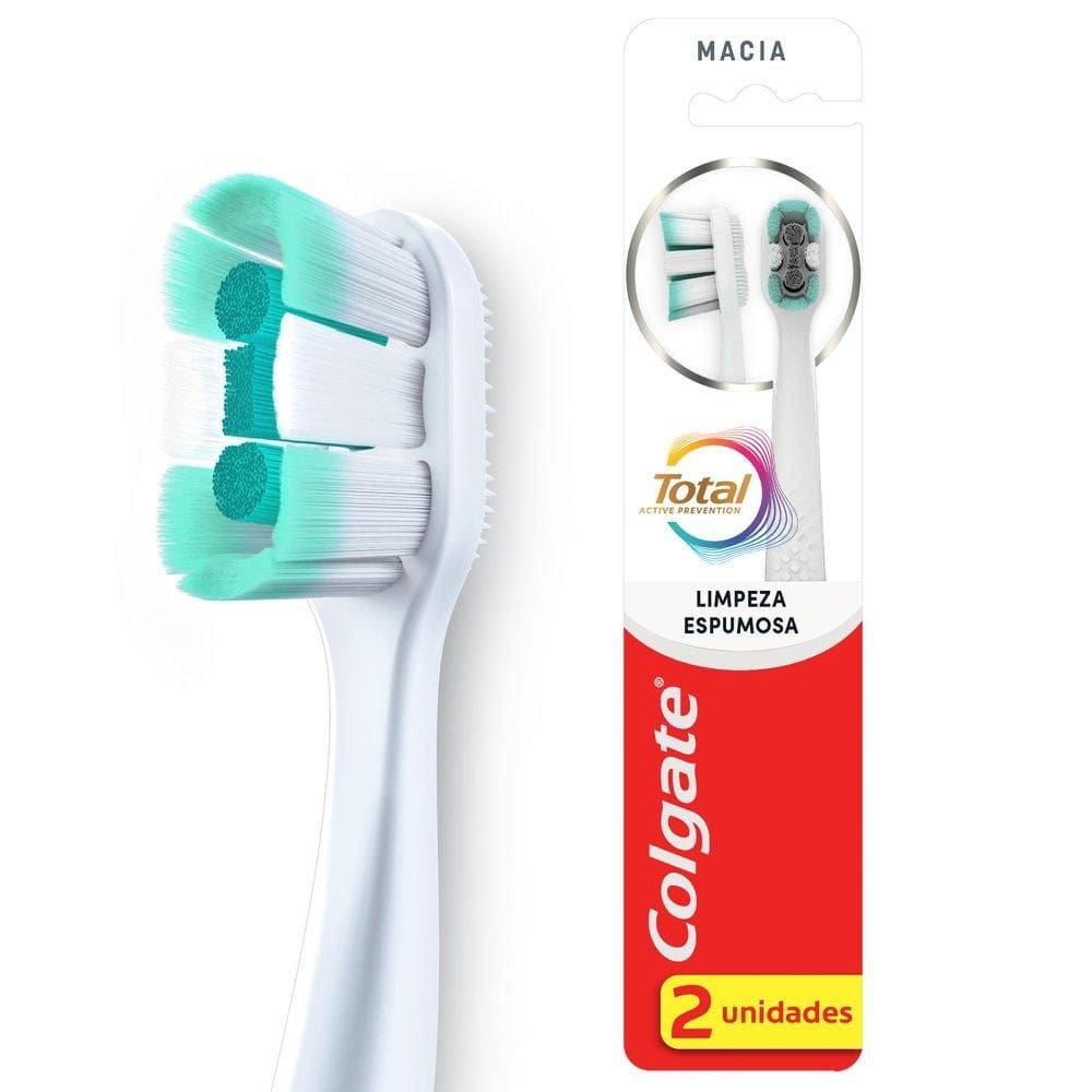 Escova Dental Colgate Total Limpeza Espumosa Suave 2 unidades