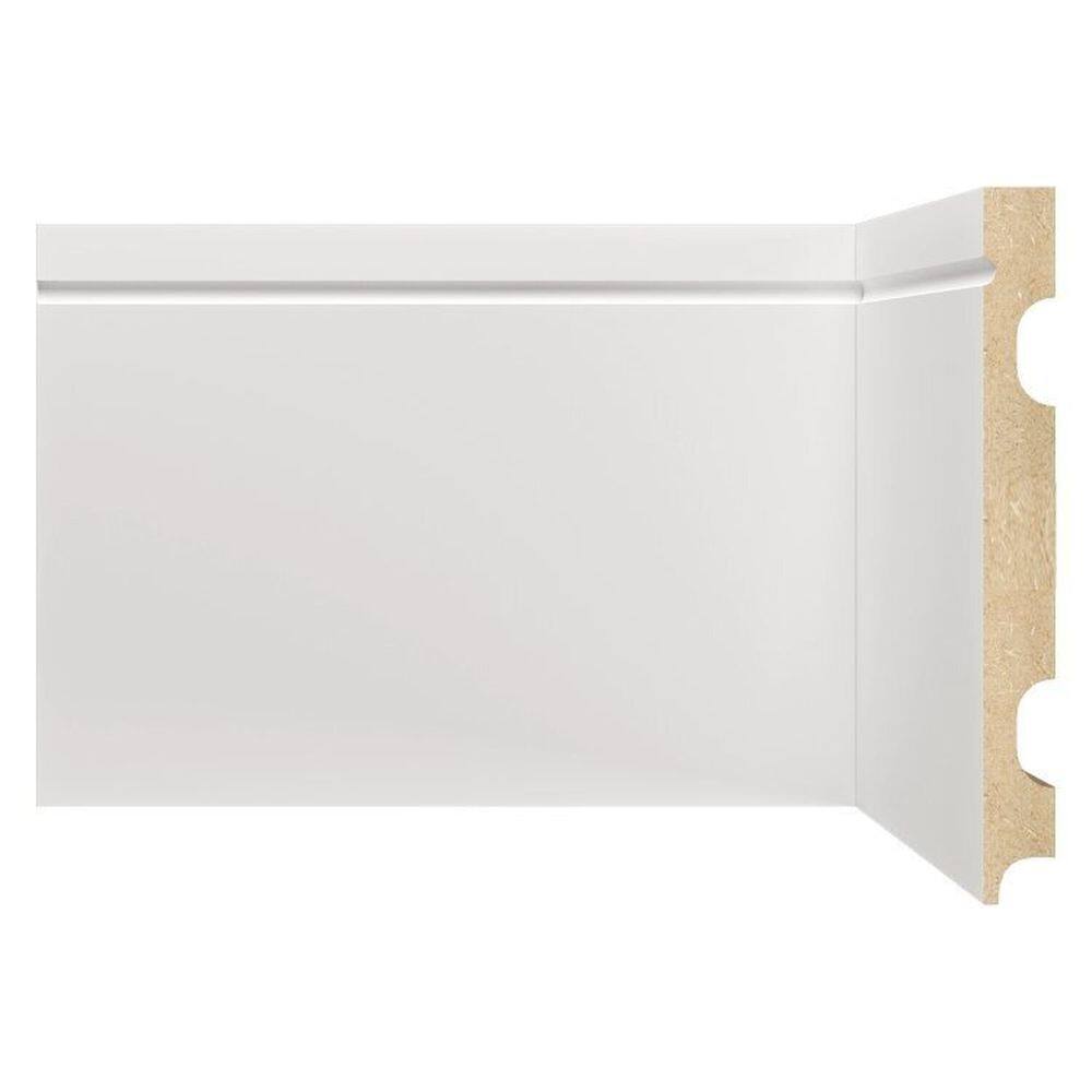 Kit com 5 Barras Rodapé Mdf 1503 Moldufama 15mmx15cm Metro Linear 12m Branco
