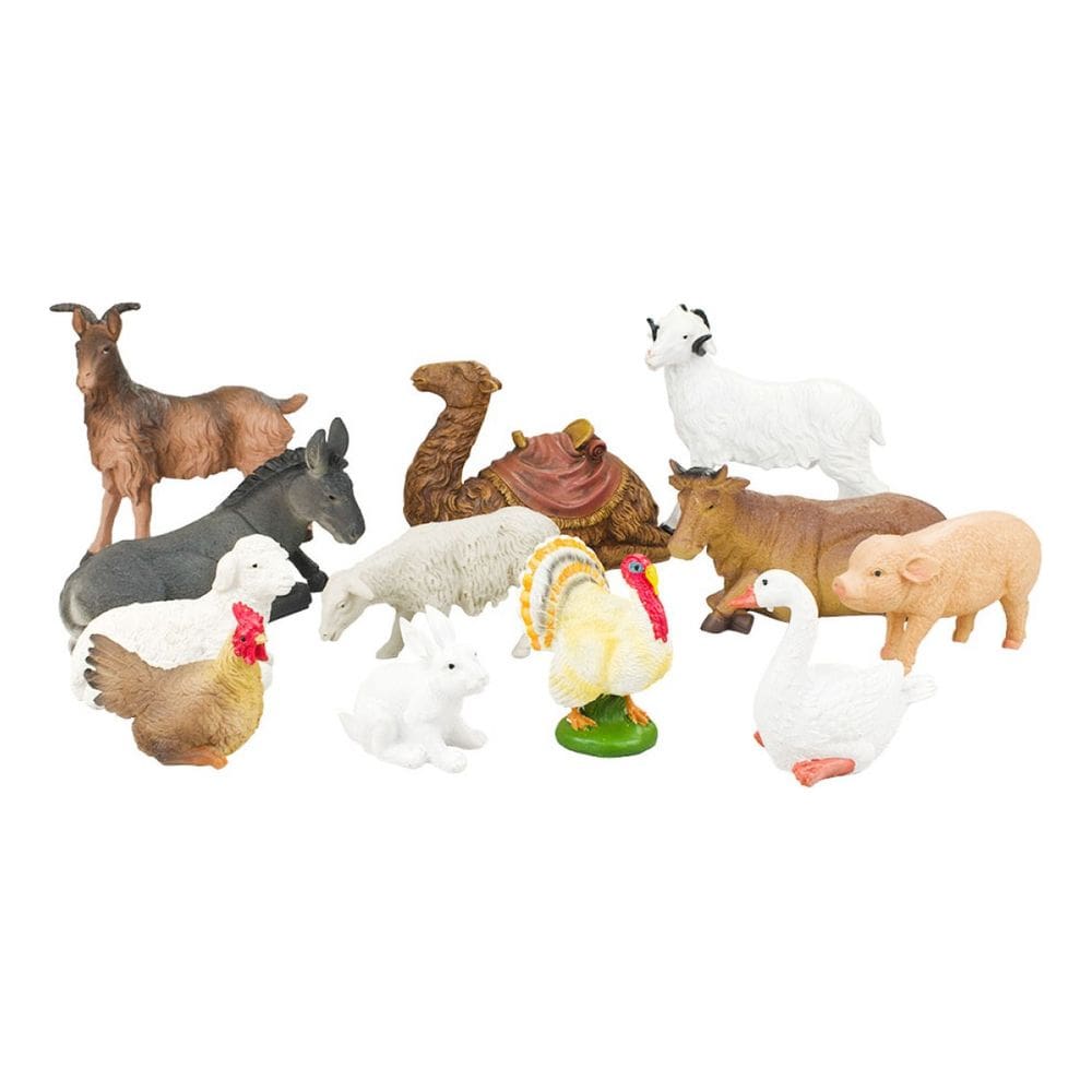 Animais Para Presépio De Natal Resina 12 Peças - 18.5cm
