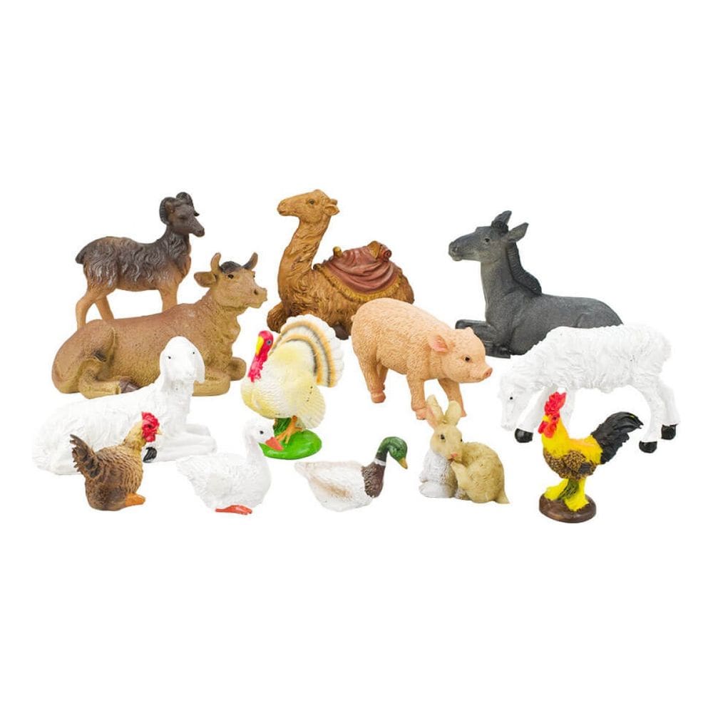 Kit Animais P/ Presépio De Natal Resina 13 Peças - 11cm