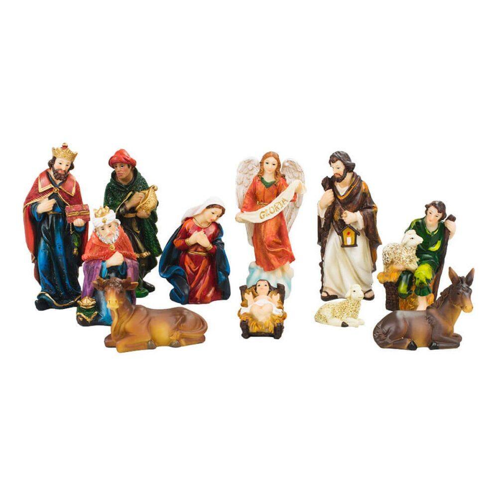 Presépio De Natal Pequeno Completo Em Resina - 14cm