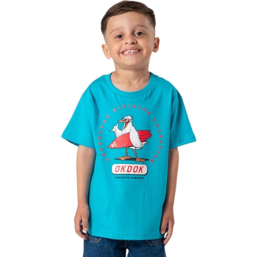 Camiseta Infantil Manga Curta Gaivota Okdok