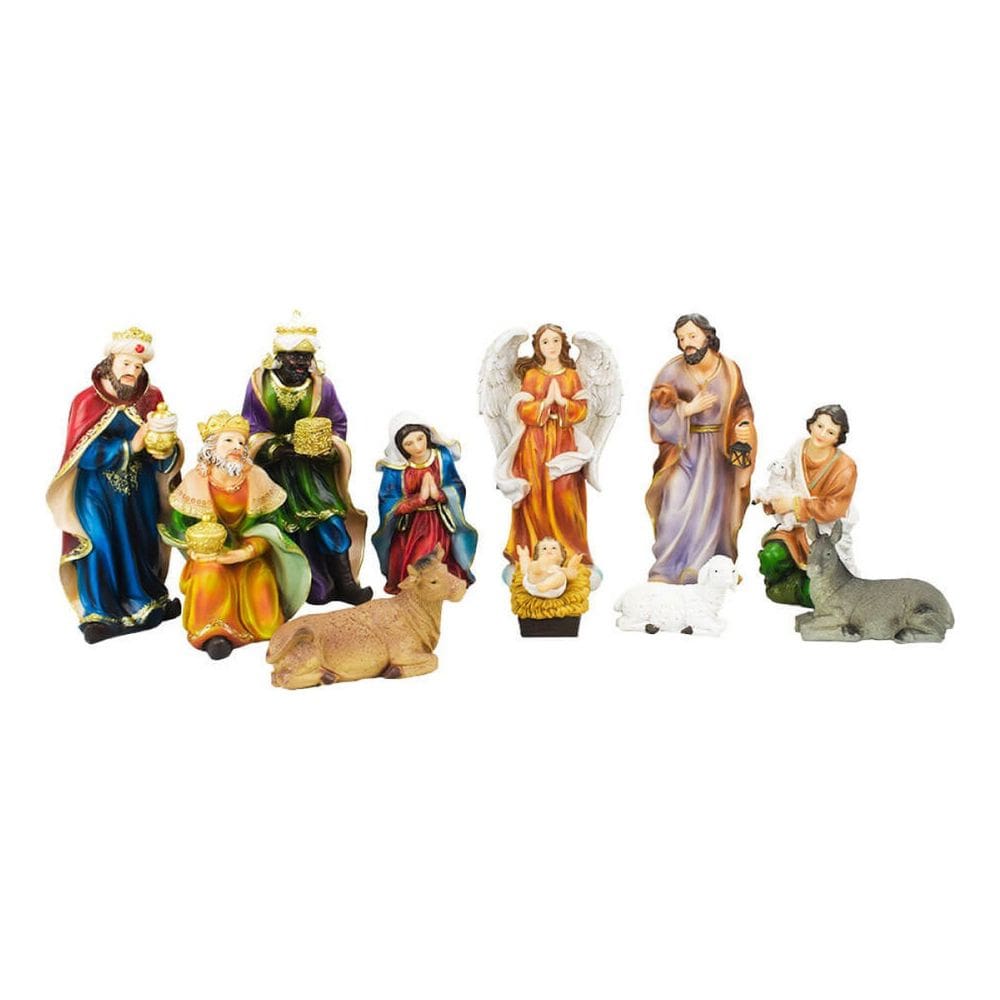 Presépio Enfeite Natal Resina Completo Natalino 20cm
