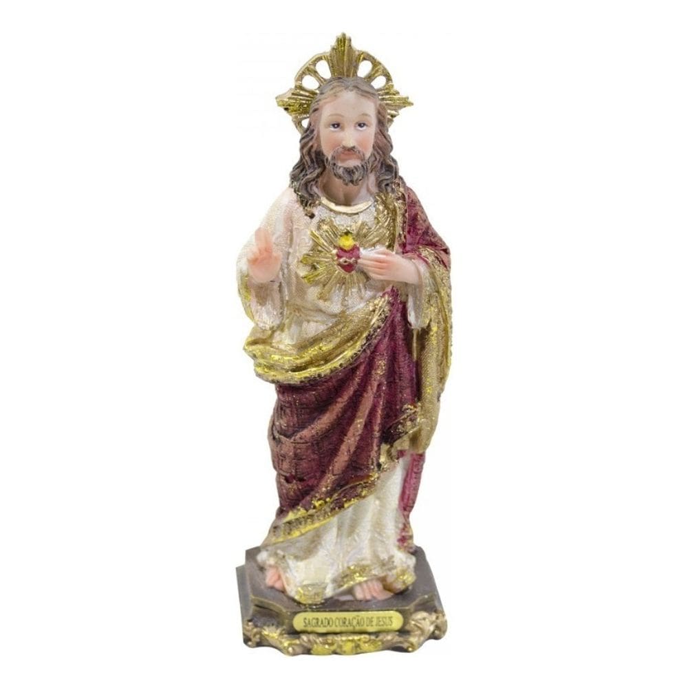 Imagem Resina Sagrado Coração De Jesus Infantil 14cm