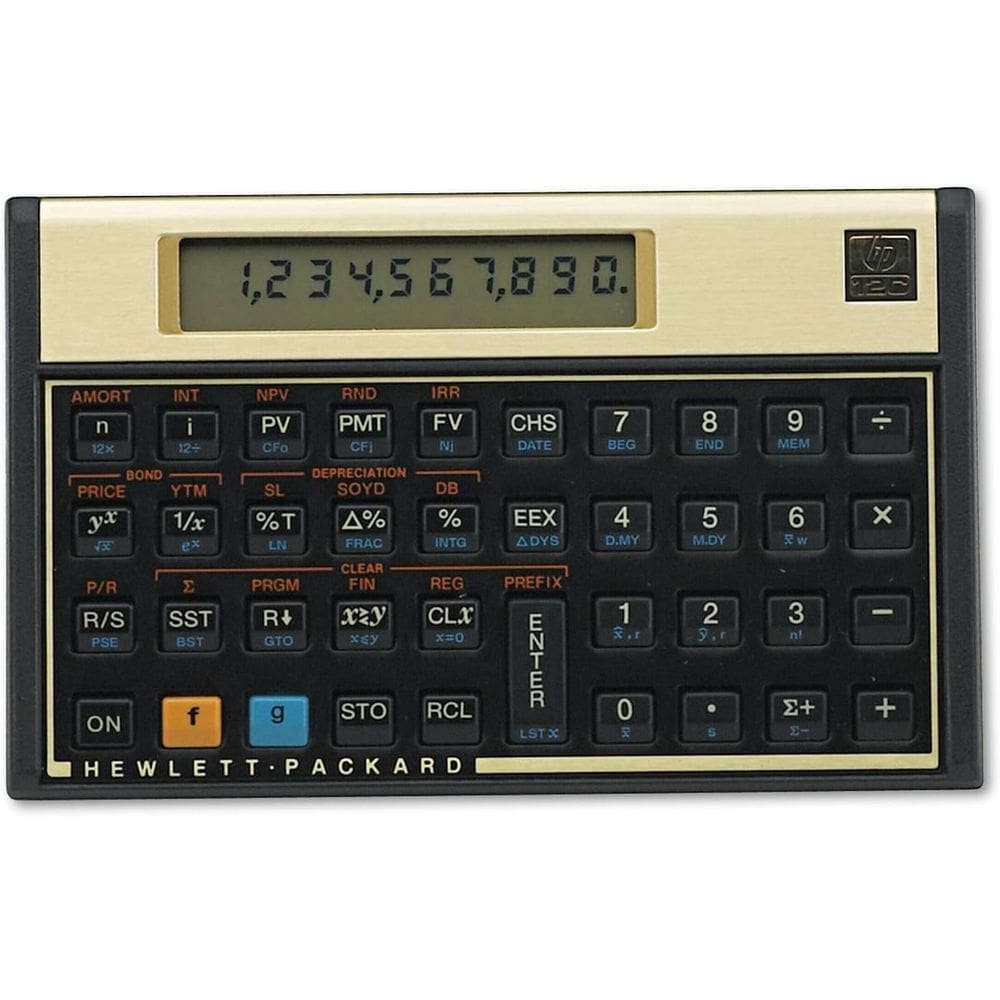 Calculadora Financeira 12C Gold Display LCD Mais de 120 Funções