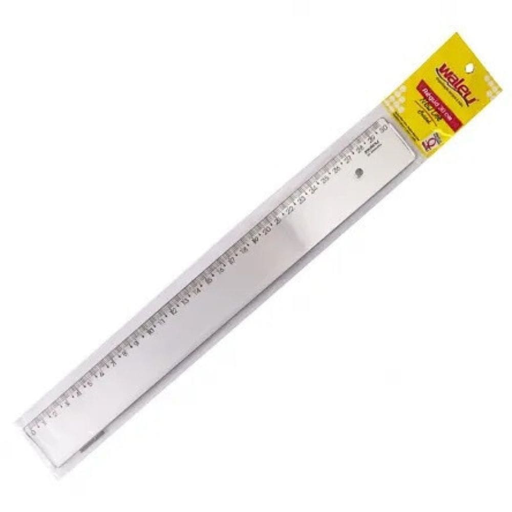 Régua Escolar 30cm New Line Prata - Waleu