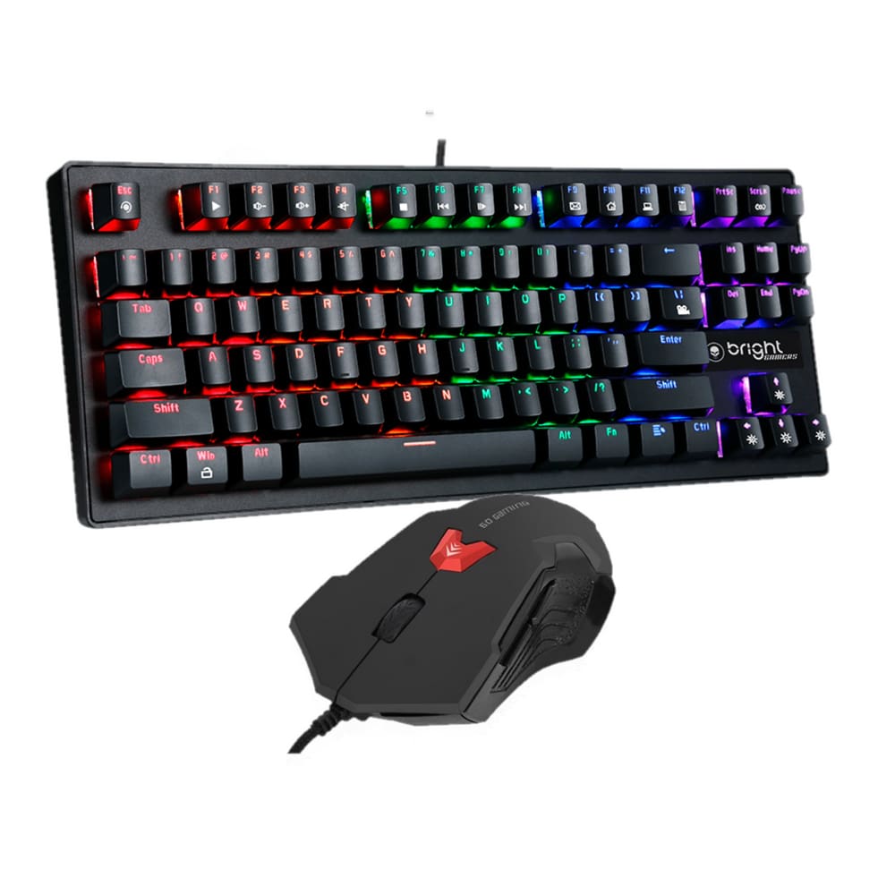 Kit Gamer Bright - Teclado Mecanico RGB, USB-GTC559 + Mouse Gamer c/fio Usb 6 Botões 3600Dpi 0462