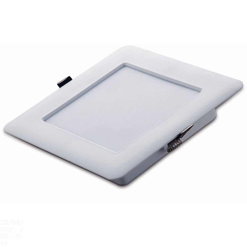 Plafon Led Tramontina Quadrado De Embutir Slim 480 Lm 6 W Bivolt 3000 K Luz Amarela Tramontina