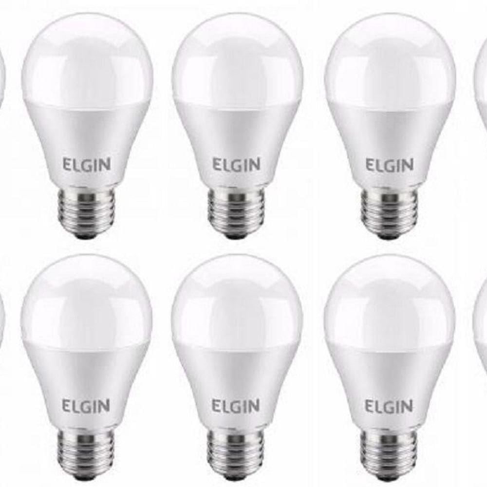 Kit 10 Lâmpada Led Bulbo 6w Elgin Bivolt E27 6.500k