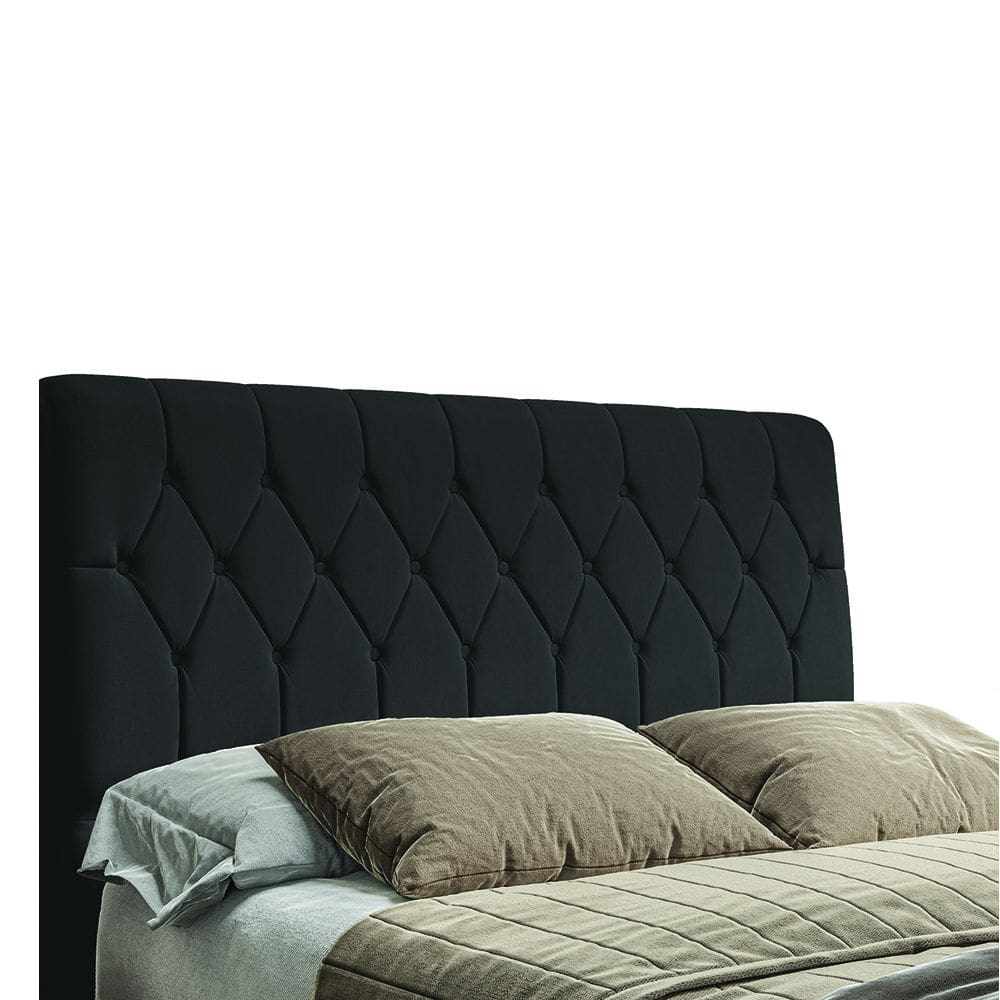 Cabeceira Para Cama Box Queen Istambul Dobuê 1.60m Com Capitonê Preto