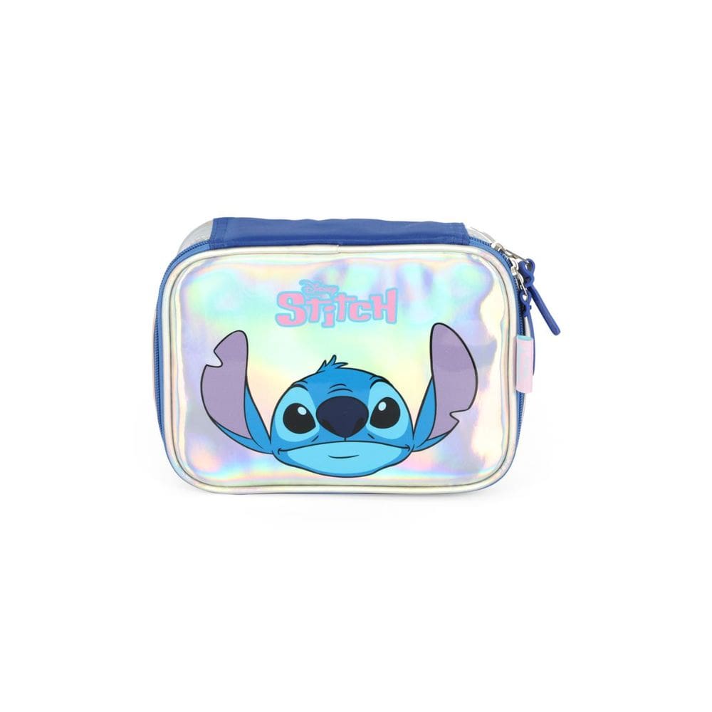Estojo Box Holográfico Stitch Disney Menina Escolar 100 Pens
