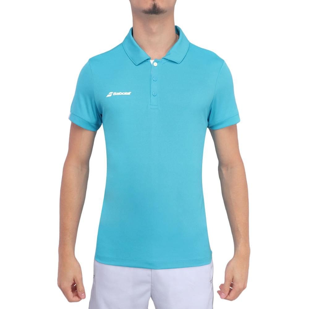 Camiseta Babolat Polo Play Azul Claro e Branca