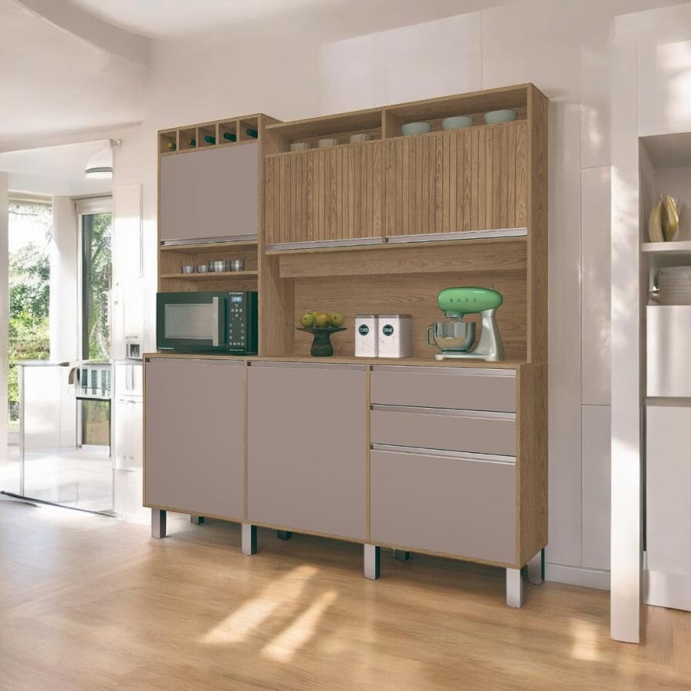 Cozinha Moderna 06 Portas Smart Freijó e Connect