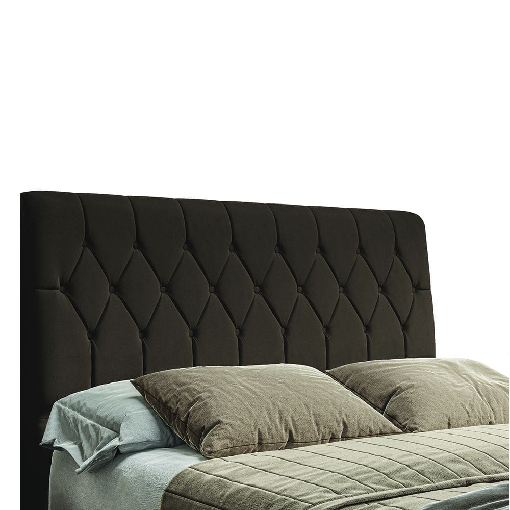 Cabeceira Para Cama Box Queen Istambul Dobuê 1.60m Com Capitonê Chocolate