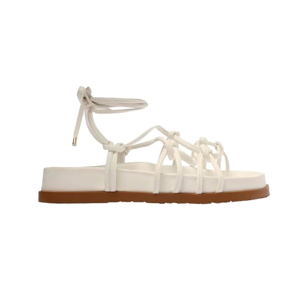 Sandália Papete Anacapri Gladiadora Amarração Branco