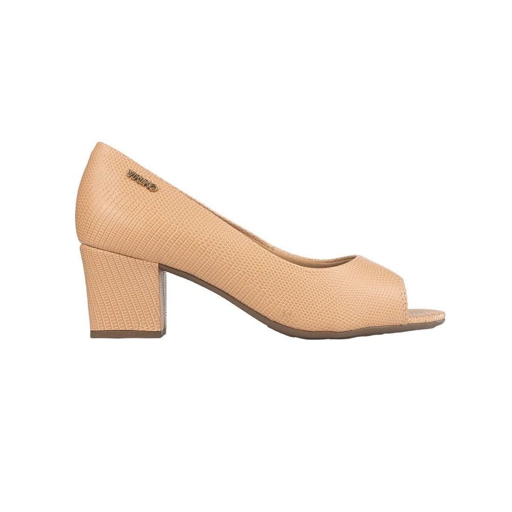Sapato Via Uno Peep Toe Salto Bloco