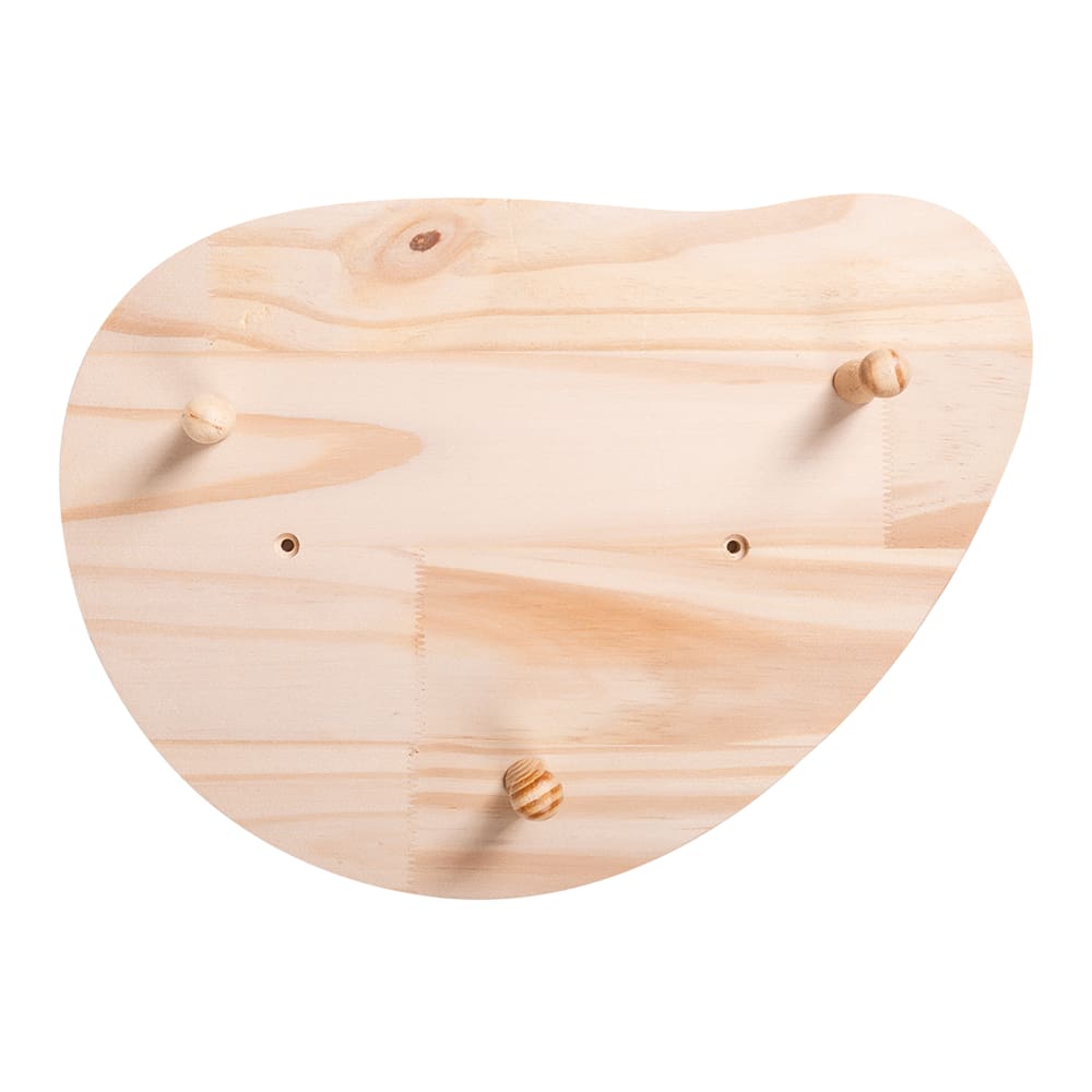 Prateleira de Madeira Organic Com 3 Cabides Natural