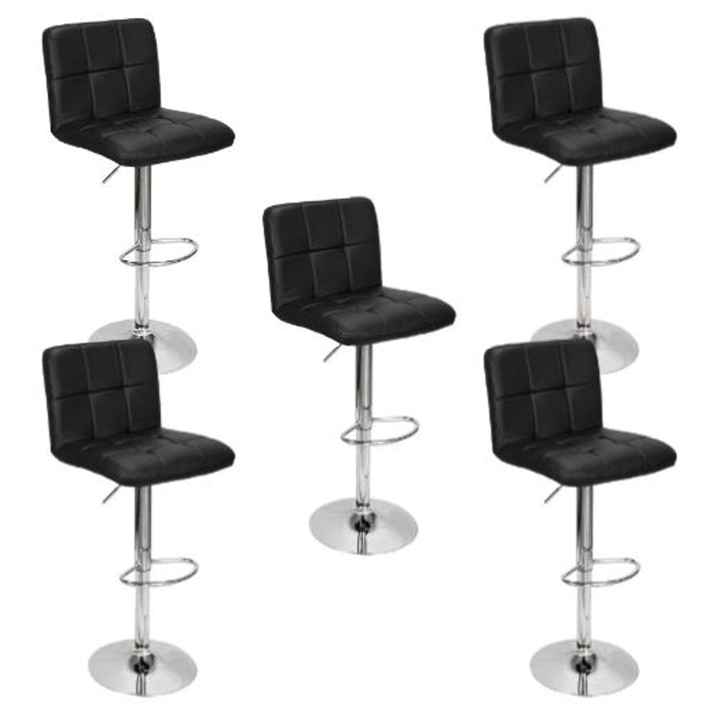 Kit 5 Banquetas Gomos para Cozinha Preta