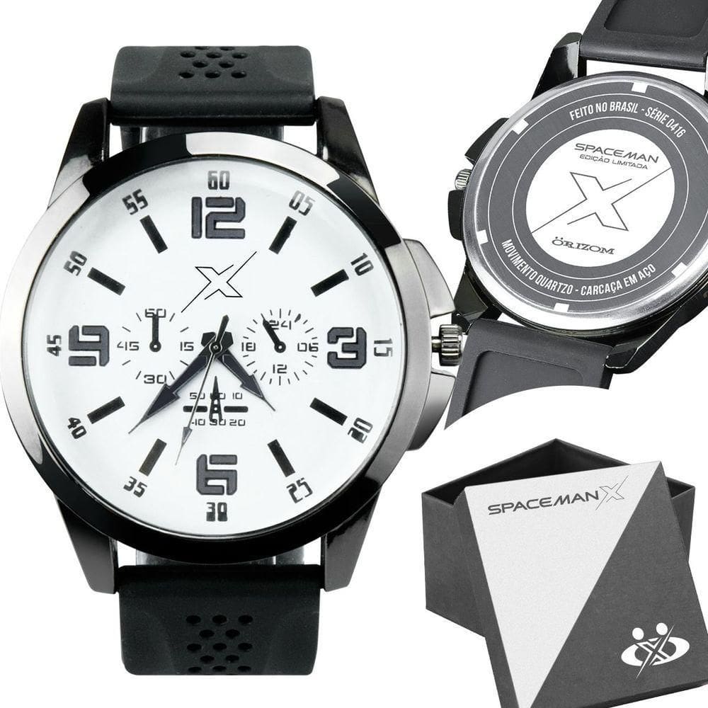 Relogio Masculino Aço Inox Preto Qualidade Premium + Caixa Preto Presente Analogico Ponteiro Casual