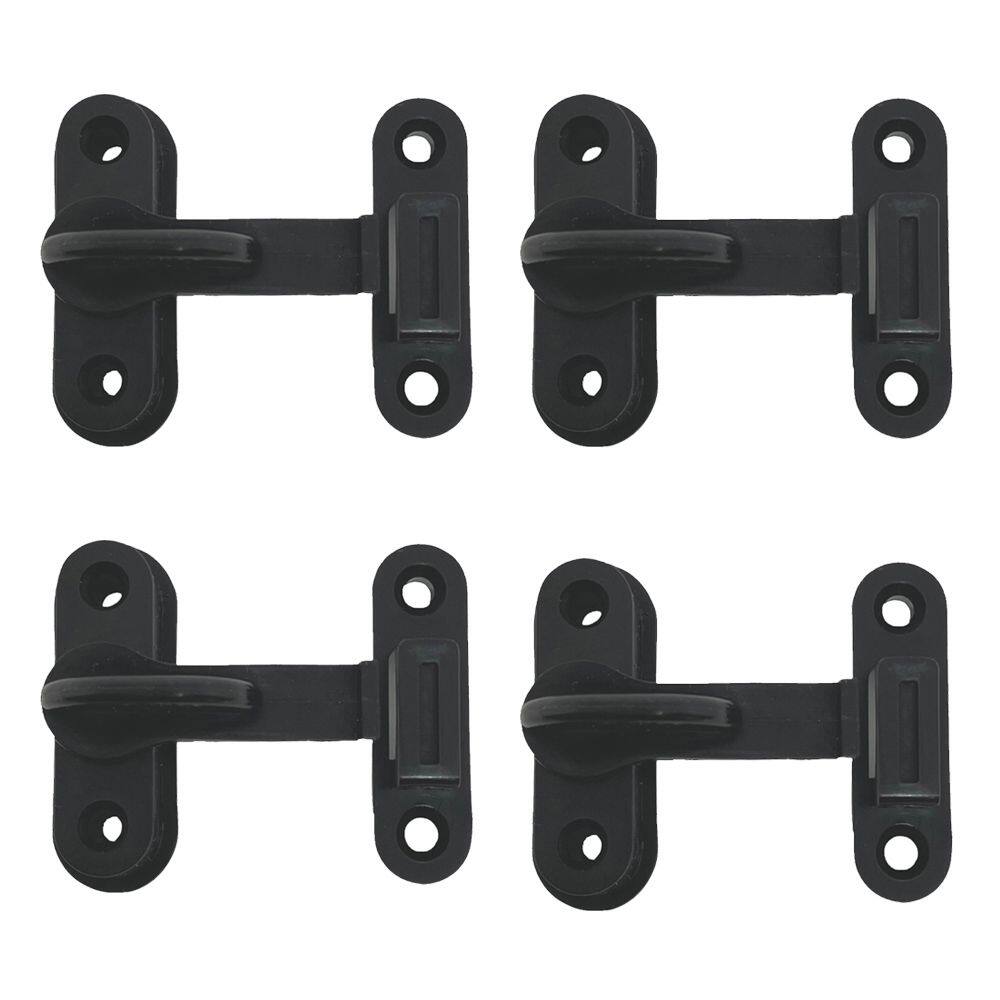 Kit 4 Tranqueta Trinco PVC P/ Porta Sanfonada Janela Preto