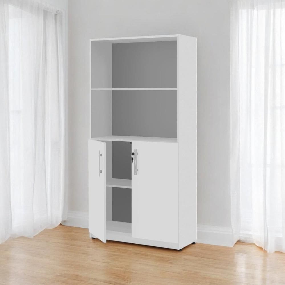 Armário Estante com Prateleiras Light Branco