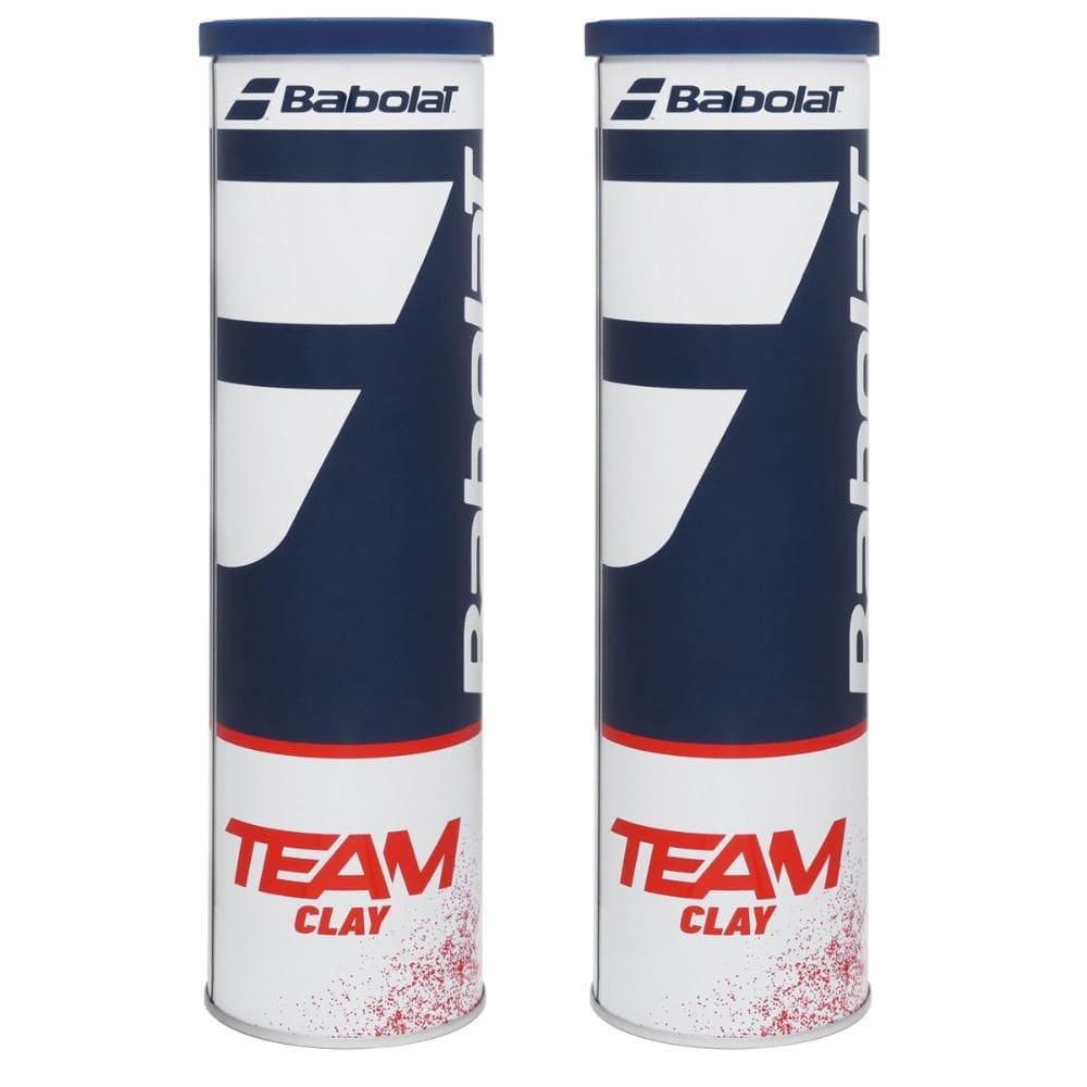 Bola de Tênis Babolat Team Clay Tubo em Lata com 4 Bolas Pack com 02 Tubos