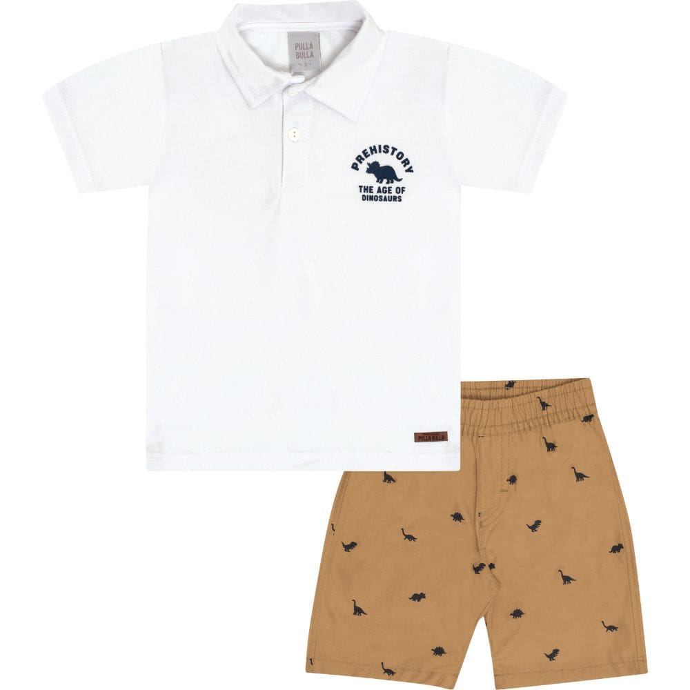 Conjunto Camisa Polo e Bermuda Dino Pulla Bulla Ref. 50680