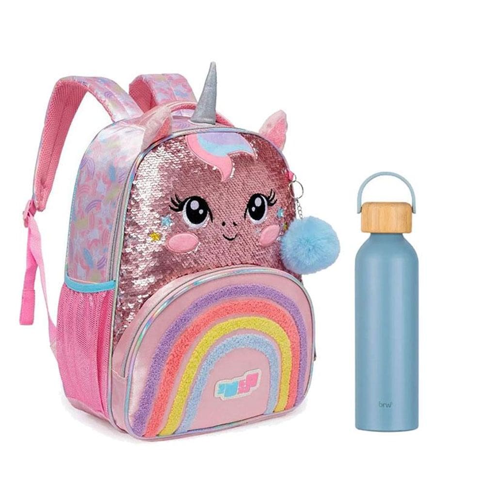Kit Mochila Escolar Infantil Pack Me Sweet e Garrafa de Água GA0601 500ml Azul Bali - Pacific