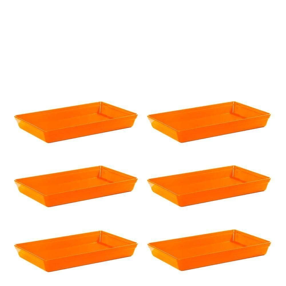 Conjunto De Travessa Stillo Rasa 4,5l 6 Peças Laranja Em Polipropileno Linha Tropical Vem