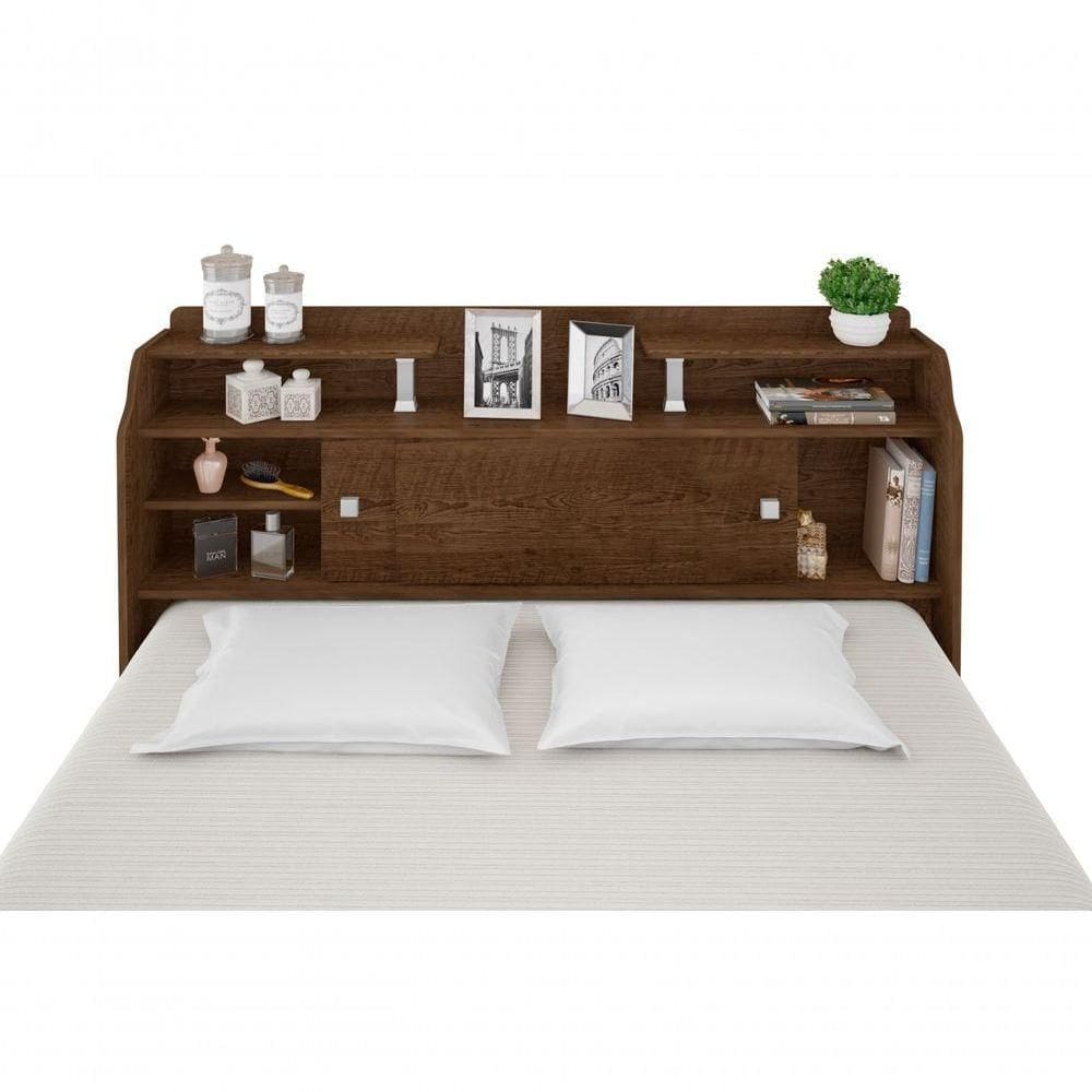Cabeceira Casal Elisa Conjunto Box Colchão 138cm Cor Flex