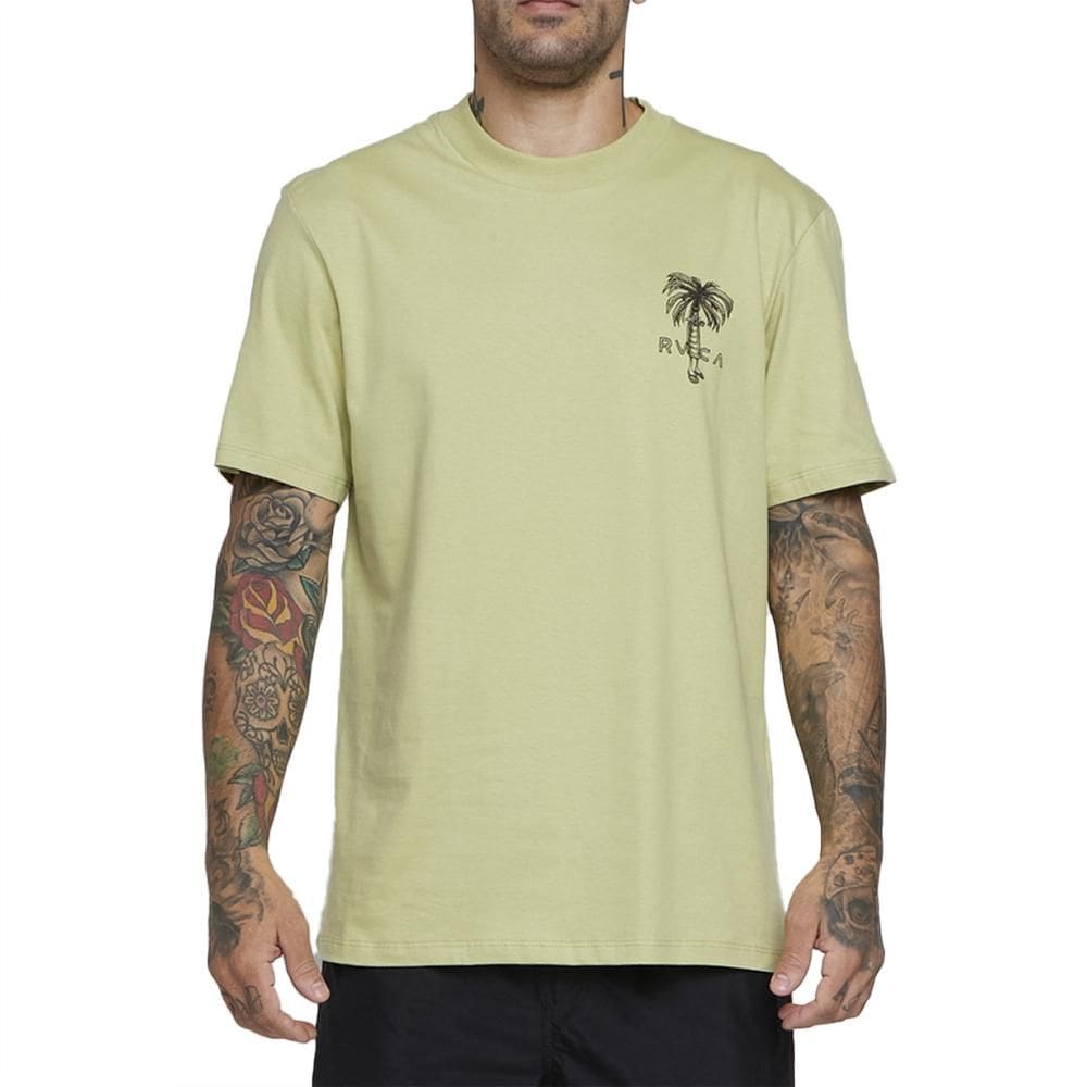 Camiseta RVCA Pommier Palms SM25 Masculina Verde Claro