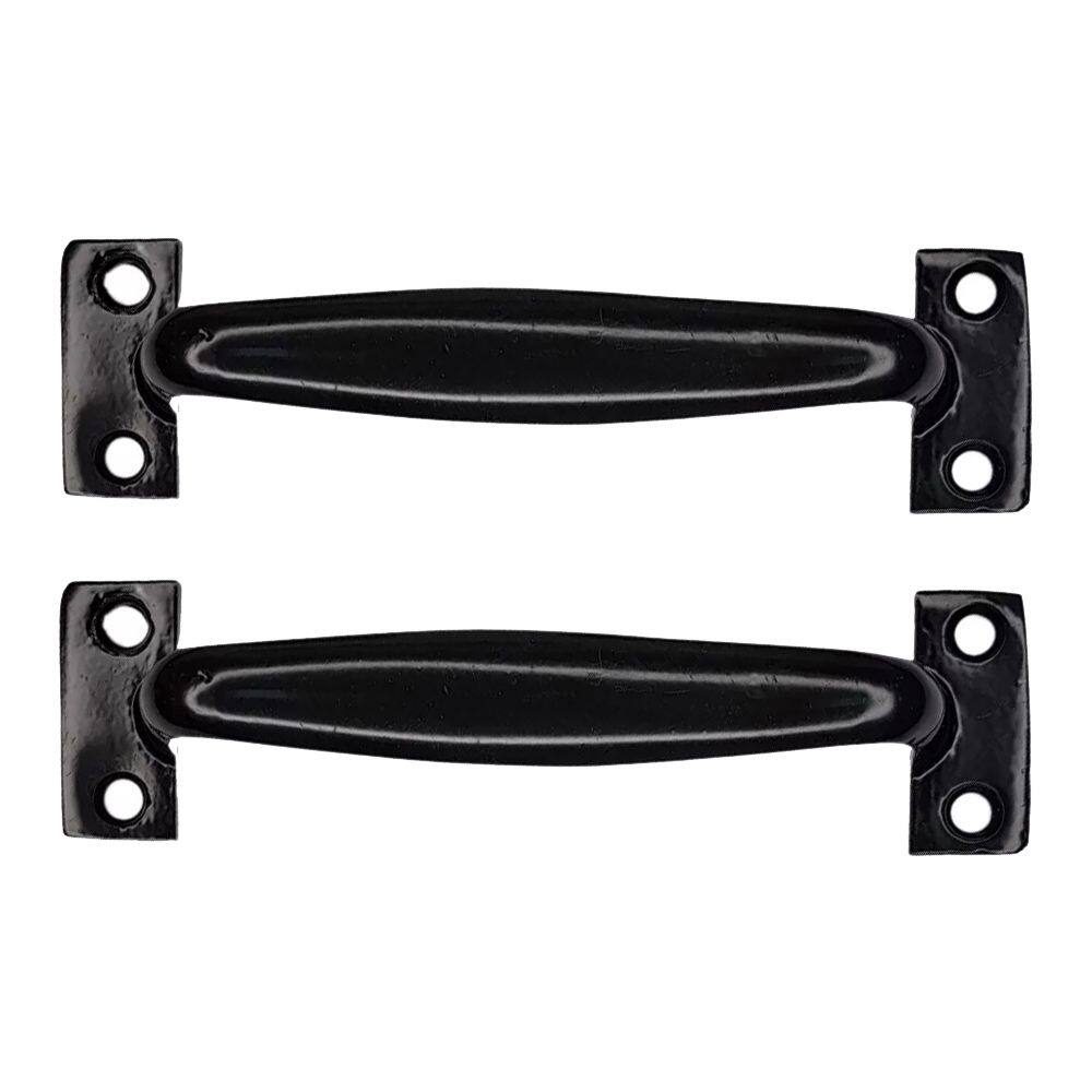 Kit 4 Puxador Tipo Alça Aço Porta Armário Gaveta 130mm Preto