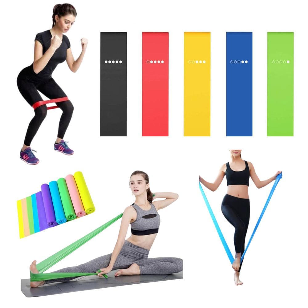 Kit Treino funcional com 5 Mini Band + Thera Band Exercícios em Casa