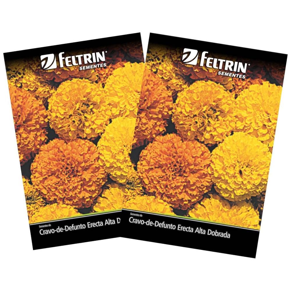 2X Sementes de Cravo-de-Defunto Erecta Alta Dobrada FELTRIN