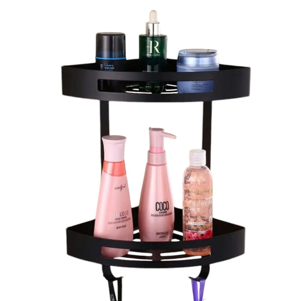 Suporte De Canto Parede Banheiro Box 2 Prateleiras Organizador Porta Shampoo Condicionador